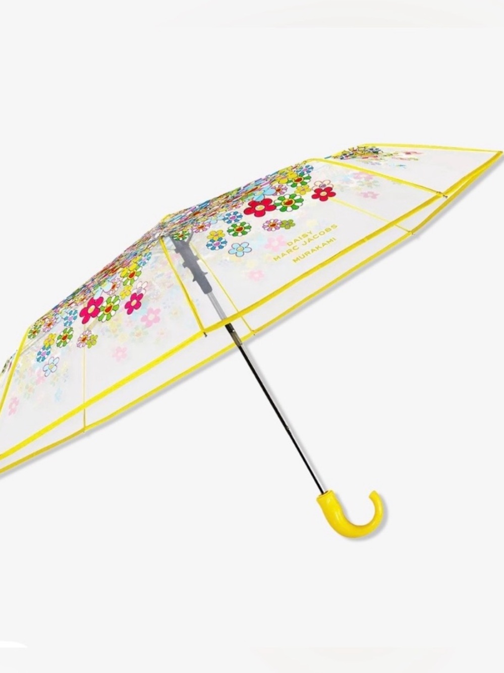Marc Jacobs Clear Daisy Bubble Umbrella with Yellow Trim